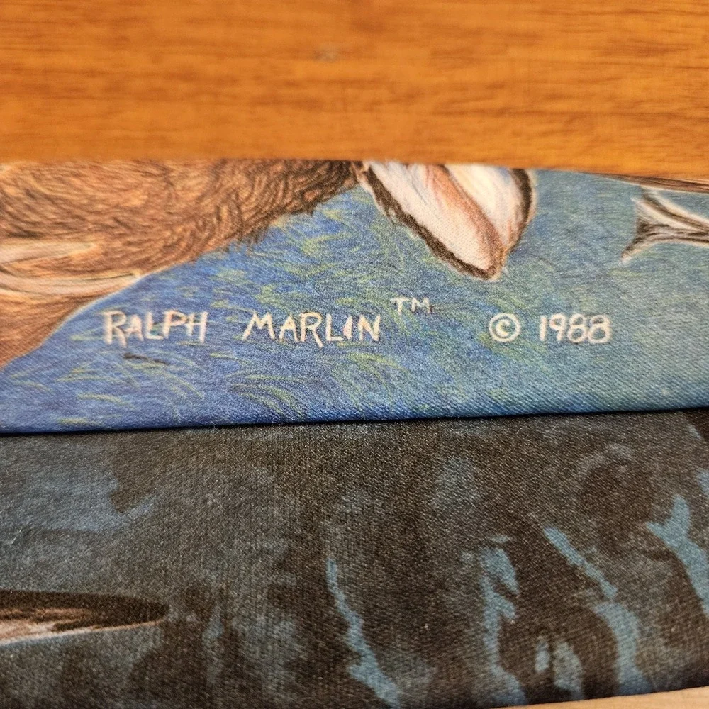 Vintage Original‎ Ralph Marlin Wildlife Deer Mens Necktie 1988 Made In USA